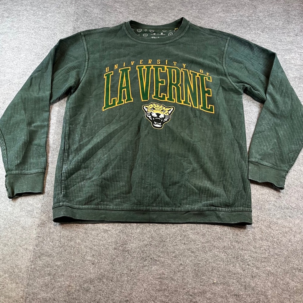 Pressbox Mens University of La Verne Green Corded Ribbed Shirt Med‎ NCAA Gameday